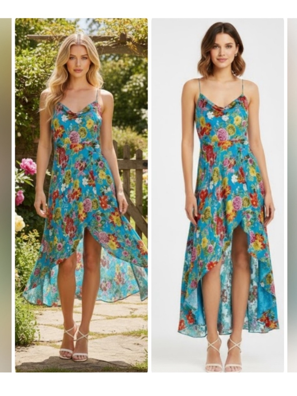 Alice + Olivia Christina Floral Printed Hi Lo Dress